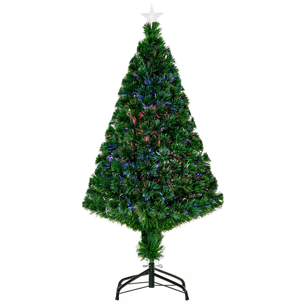 prezzo Albero di Natale Artificiale 120 cm Foltissimo in Fibra Ottica con Supporto in PVC
