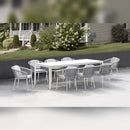 Set Tavolo e 8 Sedie da Giardino in Alluminio Venus Dining 230 Bianco
