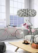 Lampada a Sospensione da Interno  E14 in Metallo Cromo