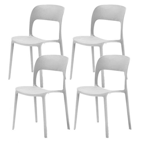 prezzo Set 4 Sedie Impilabili 85x45x56 cm in Polipropilene e Fibra di Vetro Kate Bianco