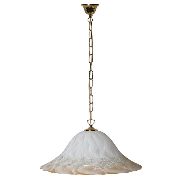 Sospensione D50 1xE27 Montatura Oro Vetro Screpolato Bianco Sfumato Ambra-Oro E-Energy Berta online