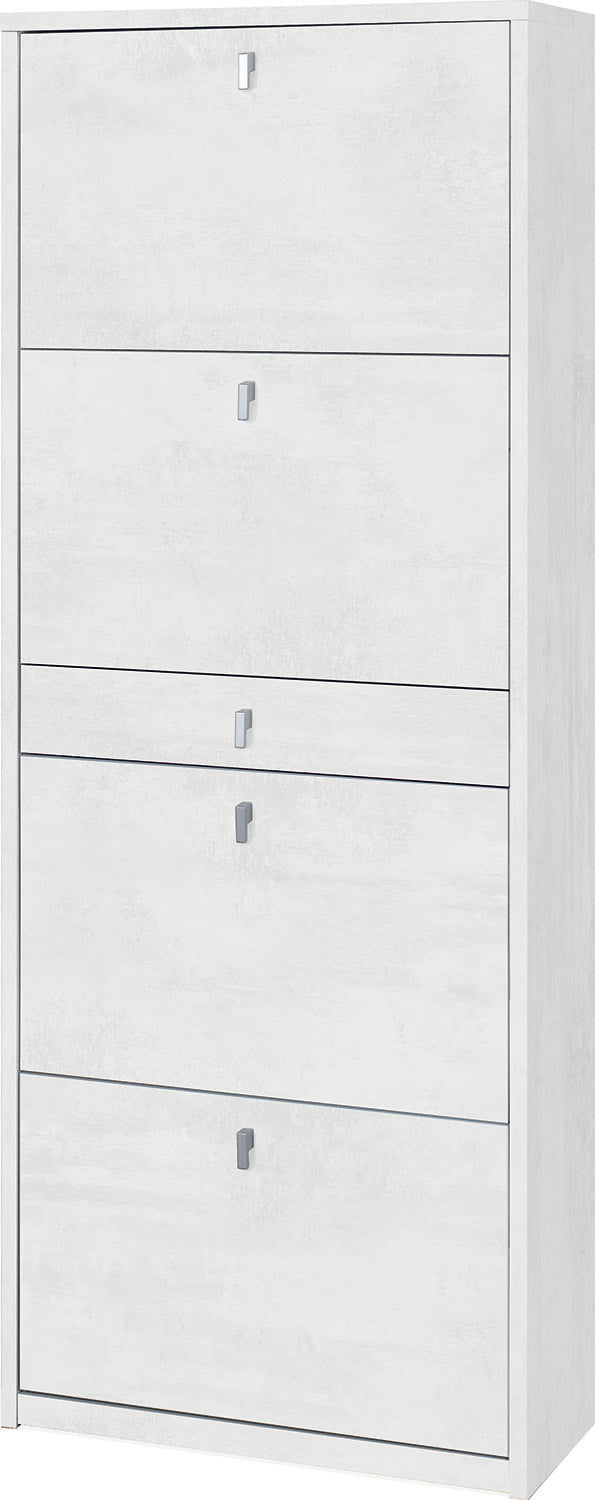 Scarpiera 4 Ante 1 Cassetto 63x164x29 cm Ossido Bianco prezzo