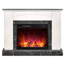 Camino Elettrico da Pavimento 85x110x27 cm Effetto Fiamma 1500W Madeira lux & Lorance Ivory/dark gray