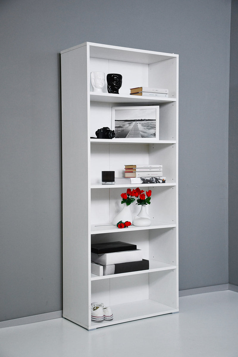 Libreria 6 Ripiani 72,3x34,1x177,1 cm in Truciolare Nobilitato Bianca