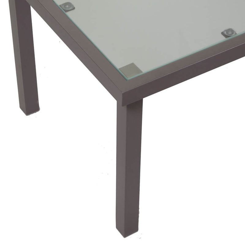 Set Salotto da Giardino Tavolino Divano 2 Sedie in Tessuto e Metallo con Cuscini Columbus Gri