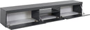 Mobile Tv 3 Ante e Ripiano a Giorno 220x40x35 cm Essential 2A 1R Grigio Antracite Opaco  