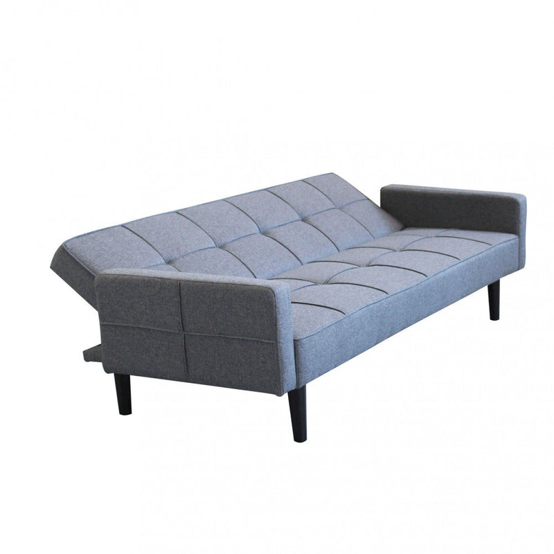 Divano Letto Anson 194x83x74 cm in Tessuto Grigio scuro