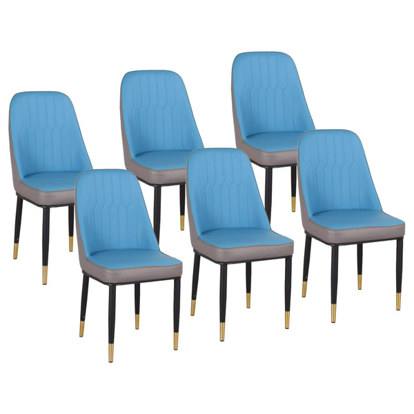 Set 6 Sedie Imbottite 45x42x92 cm in Similpelle Blu acquista