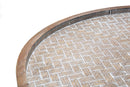 Tavolinetto Arex 2 Ripiani Ø48x54,5 cm in Ferro e MDF Nero e Marrone