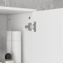 Mobile a Colonna Bagno 30x30x180 cm con Armadietti e Ripiani a Giorno Rivestimento in Melamina Bianco Lucido  