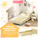 Letto Singolo per Bambini Basso con Sponde Laterali Alte 194,8x103x60,5 cm Bianco e color Legno  