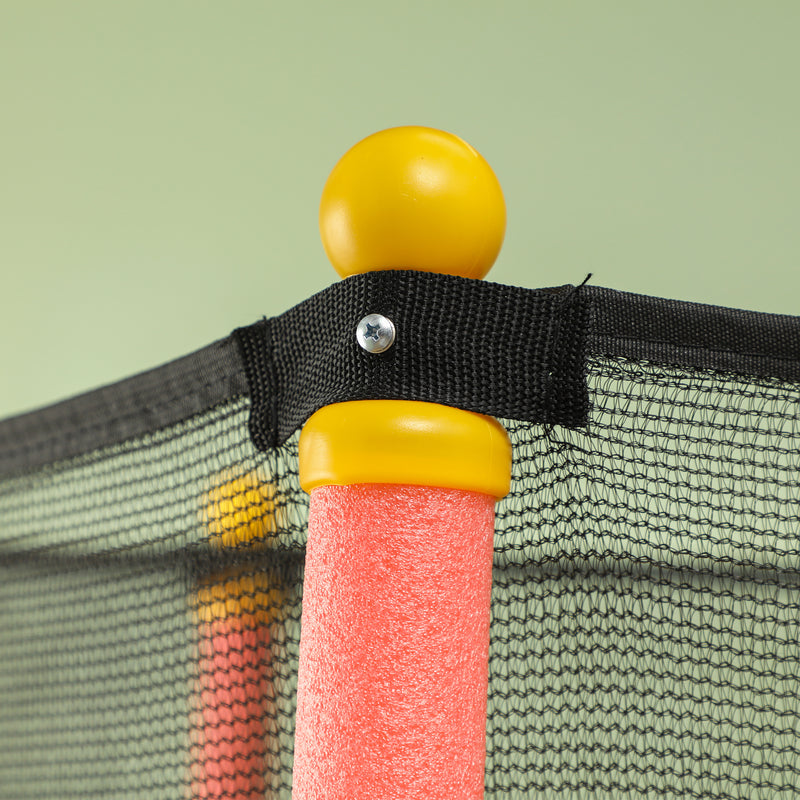 Trampolino Elastico per Bambini da 3 Anni Ø160 cm con Rete di Protezione Rosso e Nero 