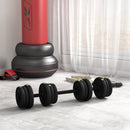 Set 2 in 1 con 2 Manubri Convertibili in Bilanciere Peso Totale 20 kg Nero    