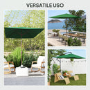 Telo di Ricambio per Ombrellone Rettangolare 3x2 m a 6 Stecche Poliestere Anti UV 50+ Verde   