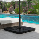 Base per Ombrellone a Croce 100x100x75 cm in Acciaio Nero   