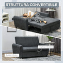 Divano Letto Singolo Clic Clac Schienale Regolabile 148x87x88 cm Velluto Grigio 