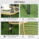 Set da Giardino 4 Pezzi con 2 Sedie Divano e Tavolino in Rattan PE e Acciaio Marrone Nero e Grigio   