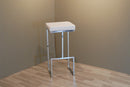 Set di 2 Sgabelli in Similpelle Morbida 77x36,5x36,5 cm TFT Stool Bianco