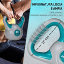 Kettlebell 10 kg con Base Piatta e Impugnatura 25x16x27,5 cm in PU e Sabbia Blu      