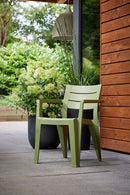 Set 6 Sedie da Giardino Keter Julie 61,5x58,5x79 cm Effetto Legno Verde Rosso e Giallo 