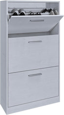 Scarpiera Salvaspazio 3 Ante a Ribalta 60x24x120h cm in Melaminico Bianca