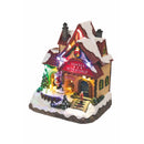 Casa di Babbo Natale Carillon 19x14x21,5 cm in Plastica con Luci