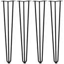 Set 4 Gambe per Tavolo 12x12x71 cm in Acciaio Preforato Nero