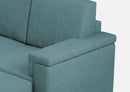 Divano 2 Posti con Pouf 148x155x85 cm Marrak in Tessuto Petrolio