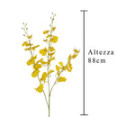 Set 6 Orchidea Artificiali Dancing con 3 Fiori Altezza 88 cm Giallo