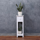 Tavolo Portapiante in Legno 25x25x70 cm Bianco