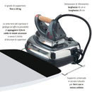 Asse da Stiro Luxor Plus 123x48 cm Area Ignifuga Salvaspazio Altezza Regolabile Gambe Triple      