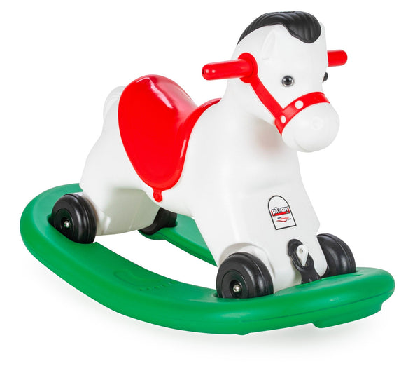 prezzo Cavallo a Dondolo Multifunzione 35x77x50 cm Primipassi con Ruote Bianco