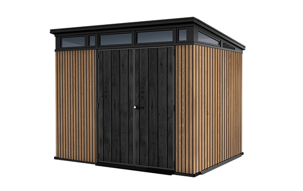 online Casetta Box da Giardino Keter Signature Venetian Pent 7x9 in Resina Effetto Legno Marrone e Antracite