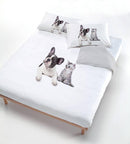 Copripiumino con Stampa sul Sacco e Federe Cane/Gatto Grigio Matrimoniale