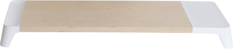 Supporto Monitor da Scrivania 56x20x5,7 cm con Base di Ricarica Wireless in MDF e Plastica Bianco