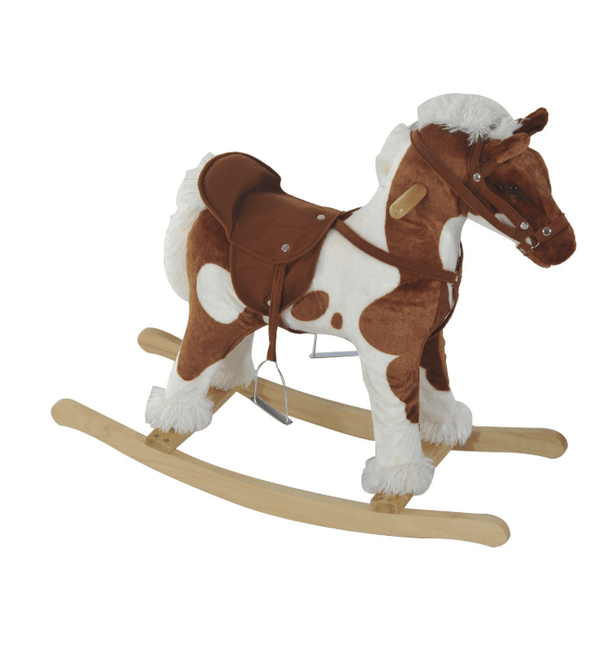 acquista Cavallo a Dondolo per Bambini con 60Kg Peluche Marrone