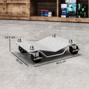 Set di 2 Carrelli Sposta Auto Antiscivolo Carico 680kg con Ruote Girevoli e Bloccabili in Metallo Argento      