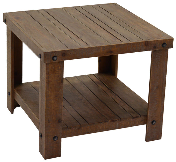 online Tavolino Quadrato in Legno di Abete e MDF 2 Piani Ankara
