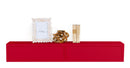 Mensola da Parete con 2 Cassetti 88,2x13,4x20 cm in Fibra di Legno Domino Rosso