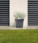 Vaso in Polipropilene con Riserva d'Acqua e Sottovaso Tulli Hydral Elements Antracite Varie Misure