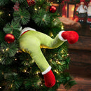 Decorazione per Albero di Natale a Gambe di Elfo 38x20 cm in Poliestere Imbottito Verde      