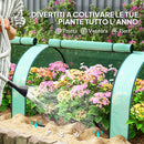 Serra da Giardino a Tunnel 300x100x80 con Porte Avvolgibili cm in Acciaio e Plastica PP Verde      