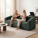 Divano 3 Posti Senza Struttura 225x93x68 cm con Seduta Ampia e Imbottitura Spessa in Ciniglia Verde Scuro      