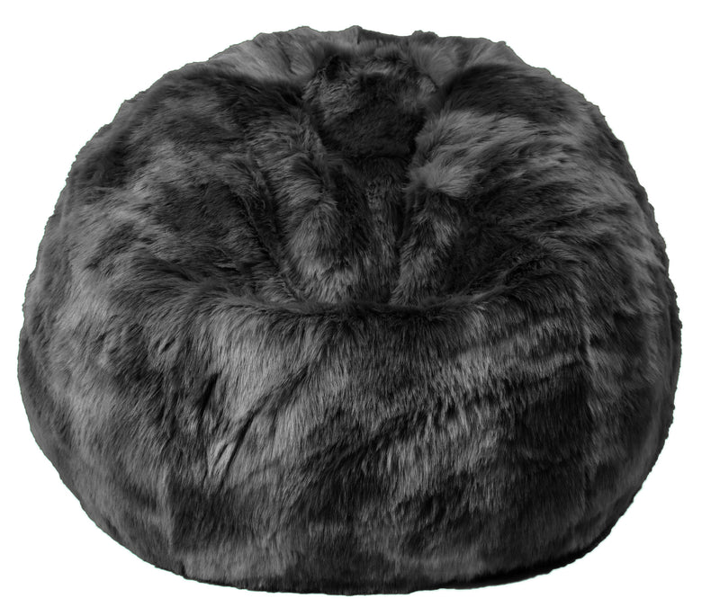 Maxy Pouf 80x80x70 cm in Pelliccia Sintetica Nuvola Grigio