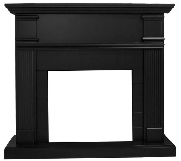 sconto Cornice da Pavimento per Inserto Camino Elettrico 114x28,2x102,2 cm in MDF Sined Caldera Nero