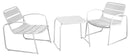 Set Tavolino e 2 Poltrone da Giardino in Metallo Bistro Bianco