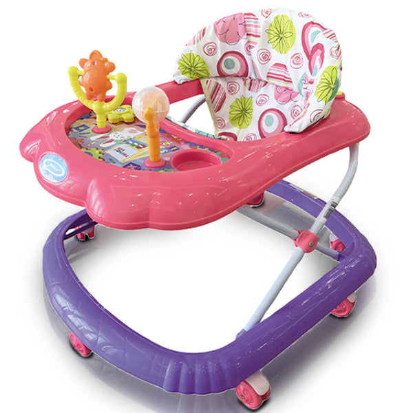 sconto Girello Bambini per Primi Passi con Chiusura Salvaspazio e Console Gioco Rosa