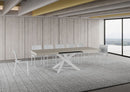 Tavolo Allungabile 160-420x90x77 cm Volantis Cashmere Telaio Bianco 