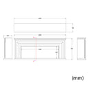 Cornice da Pavimento per Inserto Camino Elettrico 200x83x33 cm in MDF Sined Merapi Bianco