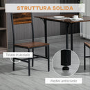 Set Tavolo e 2 Sedie da Giardino Pieghevoli in Truciolato e Acciaio Marrone rustico e Nero